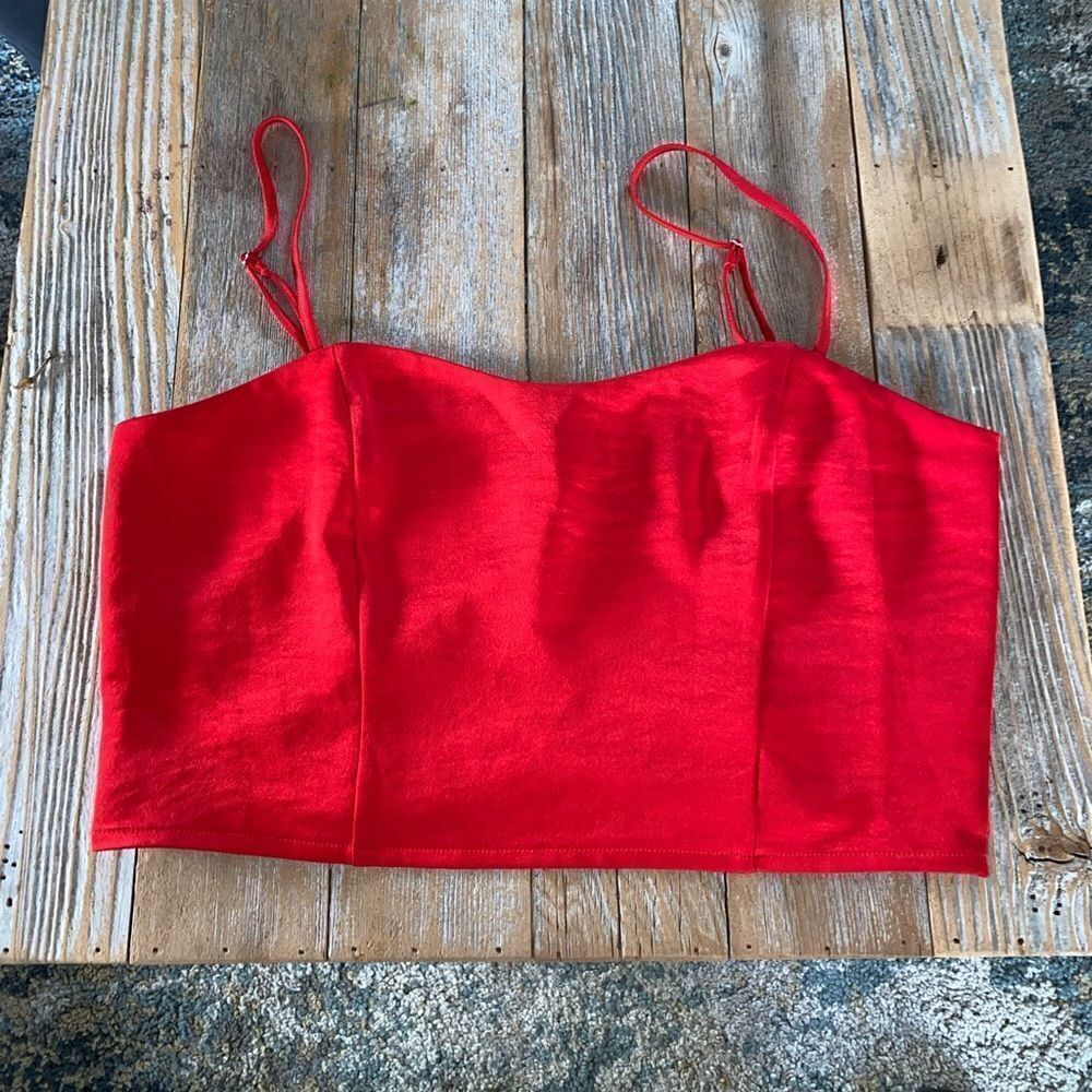 Express Red crop top NWT